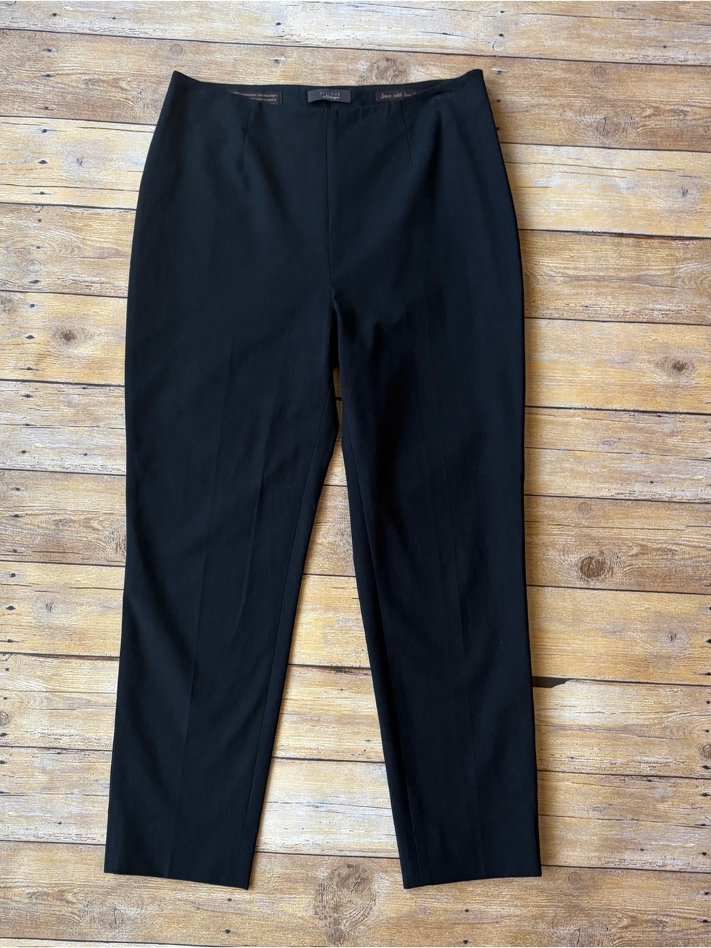 Peserico Italian Black Cotton Stretch Tailored Crop Ankle Pants 6 NWOT